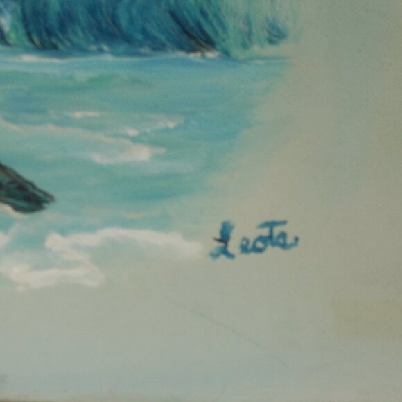 Vintage Ocean Seascape 11"x14"x1" oil painting.  Hand painted on stretch canvas - Picture 4 of 5